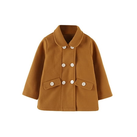 

Ma&Baby Toddler Baby Girls Woolen Coat Long Sleeve Trench Coat Dress Outwear Winter Warm Clothes 2-7 Years