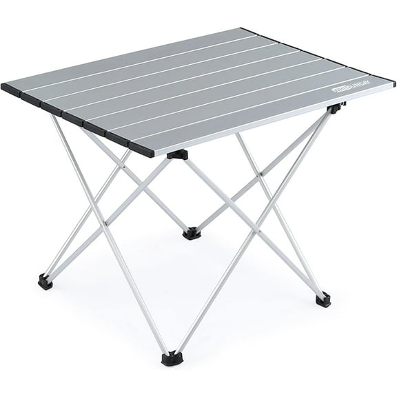 Whitsunday Camping Folding Table, Outdoor Ultralight Portable Camp Side Table,Small Aluminum Folding Table for Picnic Beach BBQ Cooking Silver