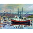 thumbnail image 2 of Wallich, Richard 18x15 White Modern Wood Framed Museum Art Print Titled - Red Boat, 2 of 4