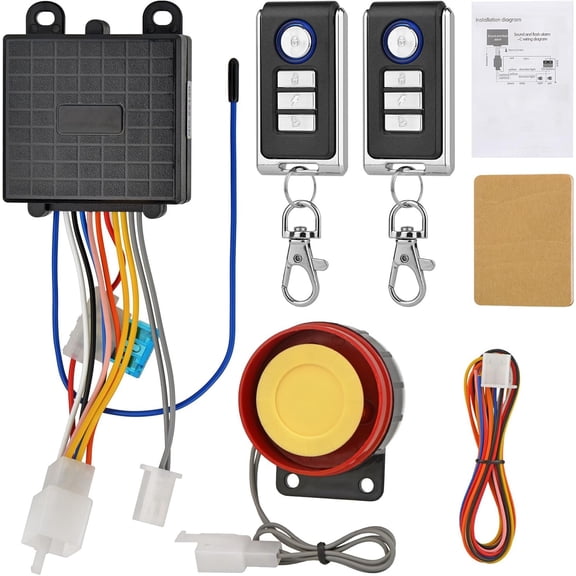 Motorcycle Anti-Theft Alarm Security System,Jtron Control Engine Start Bike Anti-Hijacking Cutting Off Remote Engine Start Arming Disarming,Waterproof Security Cycling Bike Alarm