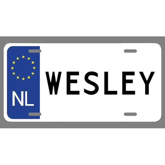Wesley Name Euro Style License Plate Tag Vanity Novelty Metal | UV Printed Metal | 6-Inches By 12-Inches | Car Truck RV Trailer Wall Shop Man Cave | NP1241