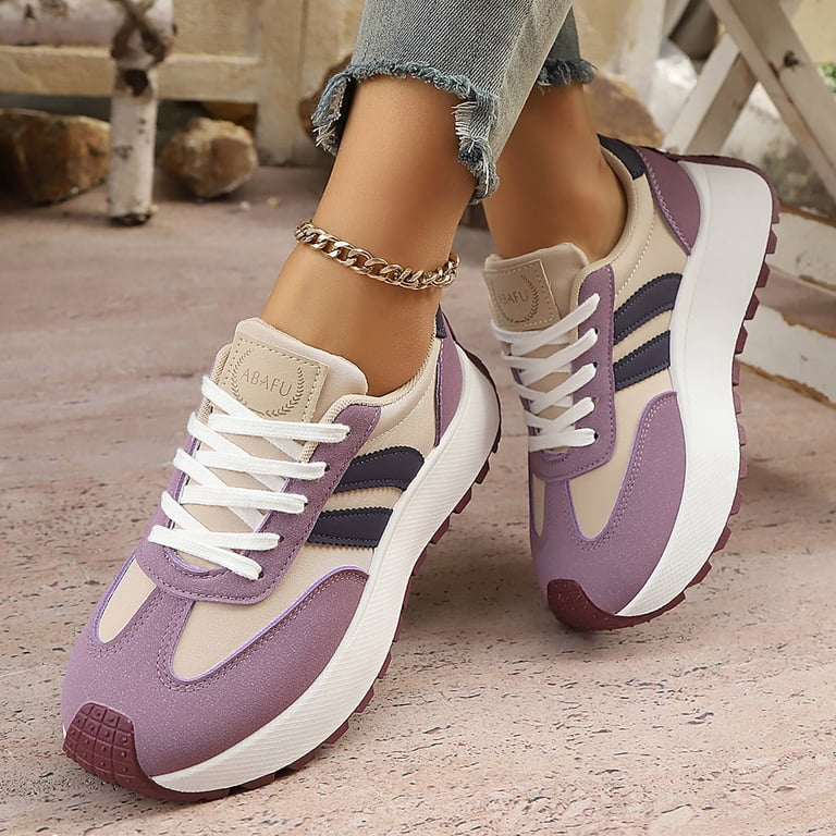 Modisza Women Platform Walking Sneakers with Arch Support Lace Up