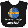 thumbnail image 3 of Inktastic I'm So Cute, I Must Be Swedish Sunflower Sweden Flag Boys or Girls Baby Bib, 3 of 4