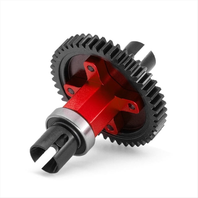 Diferencial Central Ensamblado con Engranaje Recto de Eje Central 46T para Coche RC para 1/8 4WD SLEDG, RC Rojo