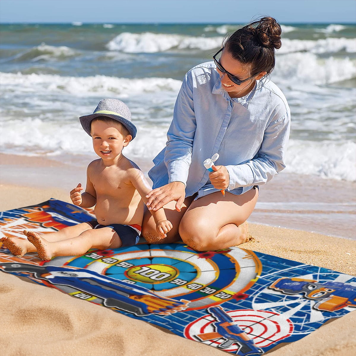 Nerf Beach Towel 30"x60"for Women Girls Boys Teenager Men Quick Drying Microfiber Birthday Gift