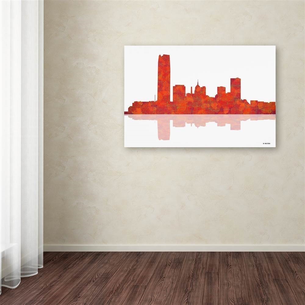 Trademark Fine Art "Oklahoma City Oklahoma Skyline" Canvas Art by Marlene Watson