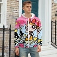 thumbnail image 3 of The Powerpuff Girls Zip Up Hoodies Unisex Realistic 3D Print Sweatshirt Long Sleeve Hooded Jacket Coat XL, 3 of 8