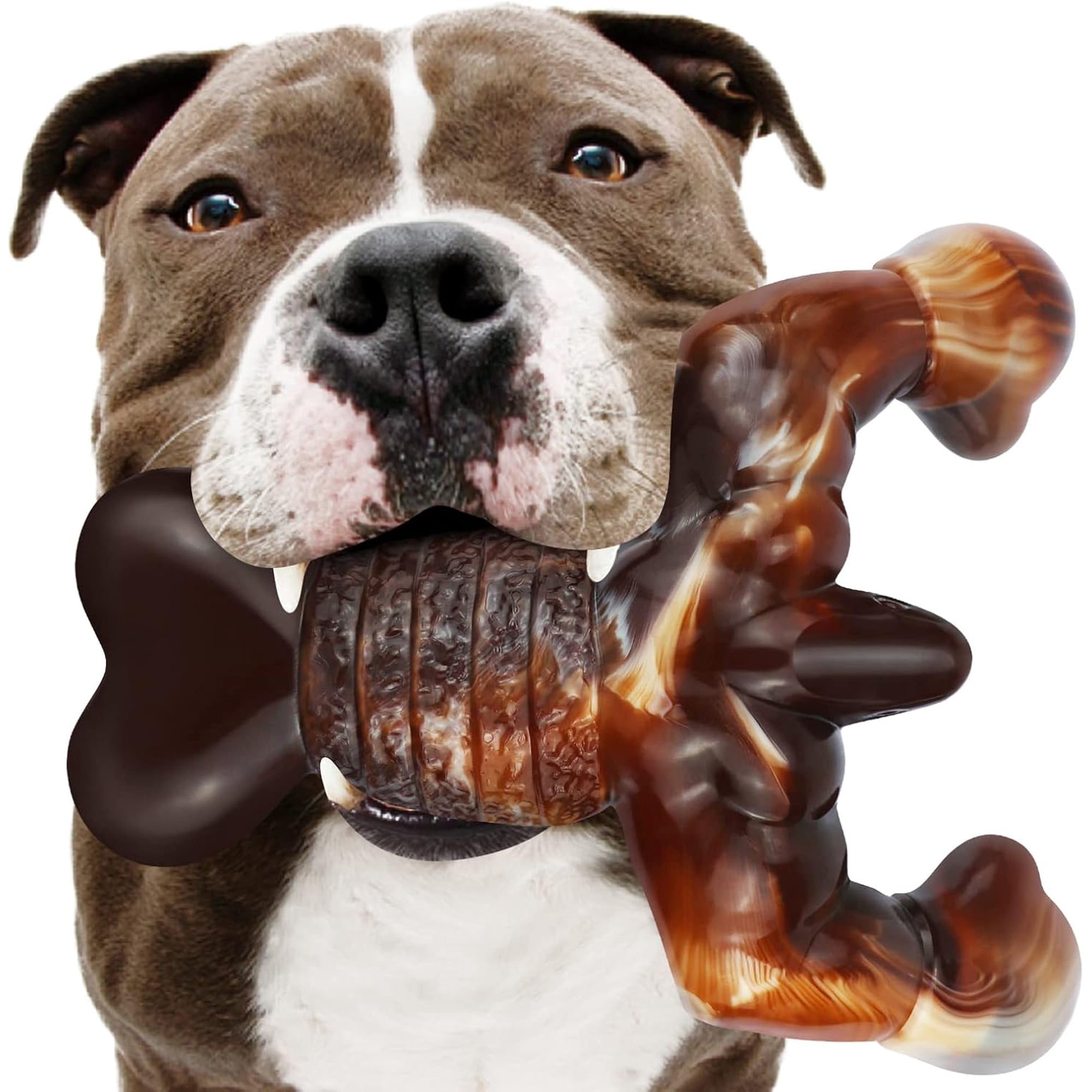 Indestructible Dog Toys for Aggressive Chewers, Extreme Tough Toys for Large Dogs, Real Beef Flavored, Dog Bone for Medium/Large Dogs Breed, Gifts for Dogs
