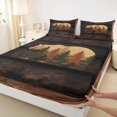 thumbnail image 3 of Homewish Brown Bear Print Full Size Sheets, Rustic Farmhouse Bed Sheets, Teens Kids Adult Men Sheet Sets, Microfiber Bedroom Decor, 4pcs, 3 of 7