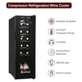 12 Bottle Compressor Wine Cooler Refrigerator w/Adjustable Temperature