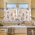 thumbnail image 2 of Yayeee Kitchen Curtains Tier Set of 2 Light Filtering 57"x36" Over Sink Window Panels, Red Watercolor Seashells, 2 of 7