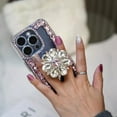 thumbnail image 3 of for iPhone 13-15 Bling Glitter Case,3D Cute Diamond Women Girls Cover Luxury Shiny Sparkle Crystal Rhinestone Gems Bumper Clear Protective Phone Case with Ring Holder Stand,Colorful AB, 3 of 6