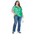 thumbnail image 6 of SOMER Women's Plus Size Tops Flower Printed V Neck Short Sleeve Casual Tops, 6 of 7
