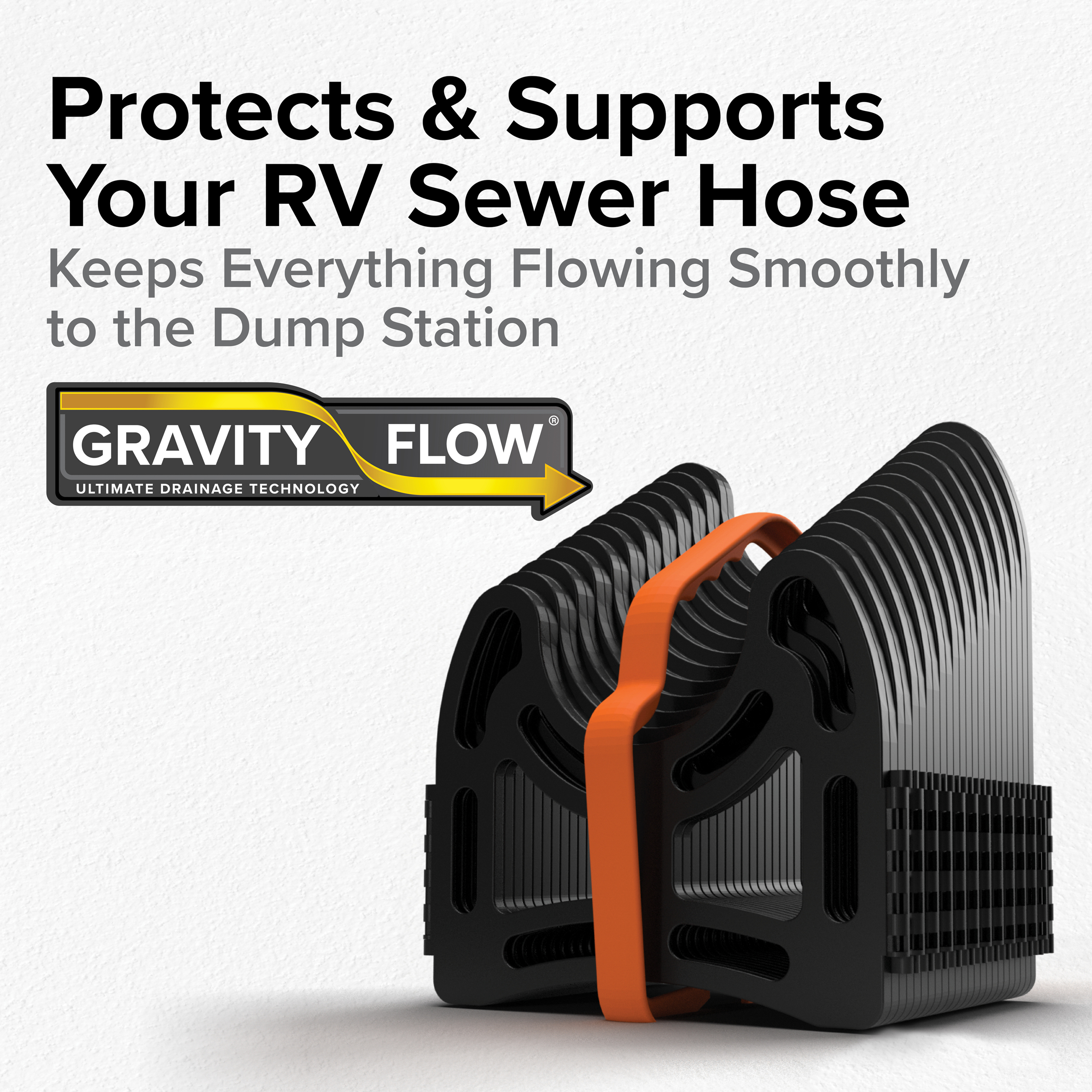 Camco Sidewinder RV Sewer Hose Support - Black, Heavy Duty Plastic, 15-Foot (43041) - image 3 of 7
