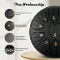 thumbnail image 3 of ALILYY Steel Tongue Drum 11 Note 6 Inches D-Key Tank Drum Handpan Drum Percussion Instrument for Meditation Entertainment Musical Education Concert Mind Healing Yoga,Black, 3 of 8