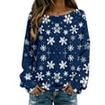 thumbnail image 1 of Chandail de Noël, Chandail Festif en Tricot Texturé pour Haut en Fil Côtelé Douillet, Tunique Décontractée d'Hiver pour les Fêtes à Manches Longues, Col Ras du Cou, Taille : L, 1 of 5