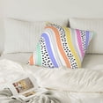 thumbnail image 6 of LNWH Decorative Pillow Covers, Futuristic Colorful Shapes Square Sofa Decorative Knit Pillow Case, 18"x18", 6 of 8