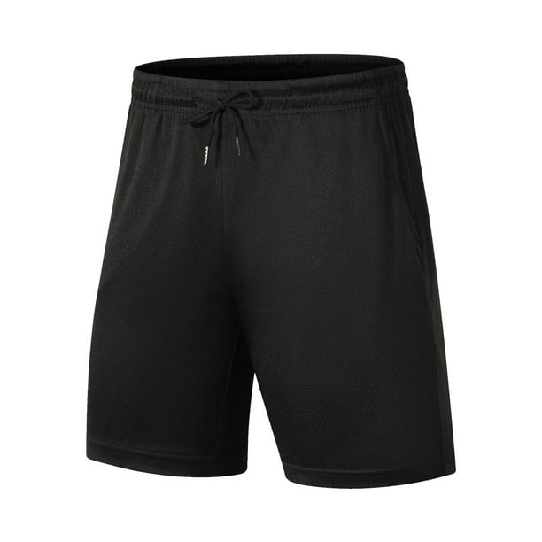 Pantalones de Cintura Elásticos para Hombre, Nuevo Estilo Corto de Cintura con Cordón de Color Sólido con Bolsillos para Uso Casual Y Al Aire Libre