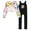 White / black, variant on Disney Minnie Mouse Jumpsuit and Fleece Shrug Outfit Set Graffiti Little Kid to Big Kid