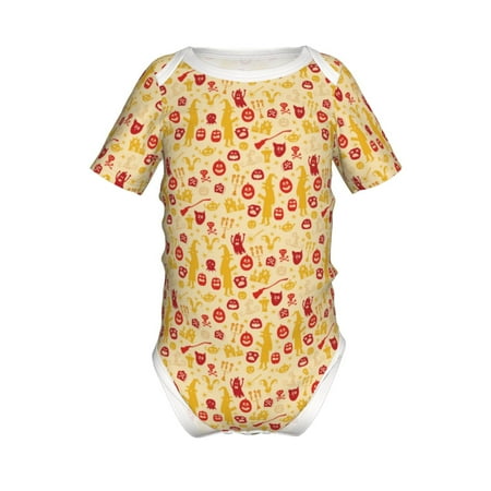 

Yiaed Halloween Elements Print Infant Climbing Short Sleeve Onesie One-Piece Baby Bodysuit Clothes 0-12 Months -6 Months