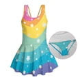thumbnail image 4 of Uorisanigo Kids One Piece Swimsuit Girls Size 8-9 Back Strap Swimwear Polyester and Spandex Skirted Bathing Suit Beach Sport, Rainbow Star, 4 of 6