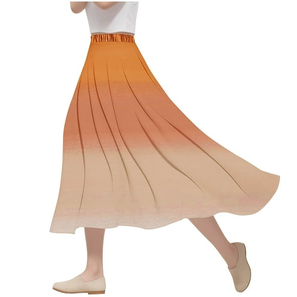 Skirts for Women,Womens Skirts for Summer,Womens Casual Flowers Printed A-Line Elastic Waist Skirt,Skirt for Women,Womens Skirts Summer