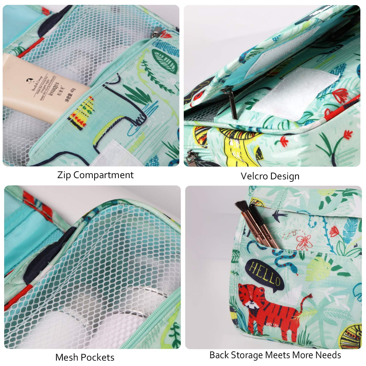 Large Hanging Toiletry Bag - Portable Waterproof Makeup Organizer Travel Cosmetic Bag