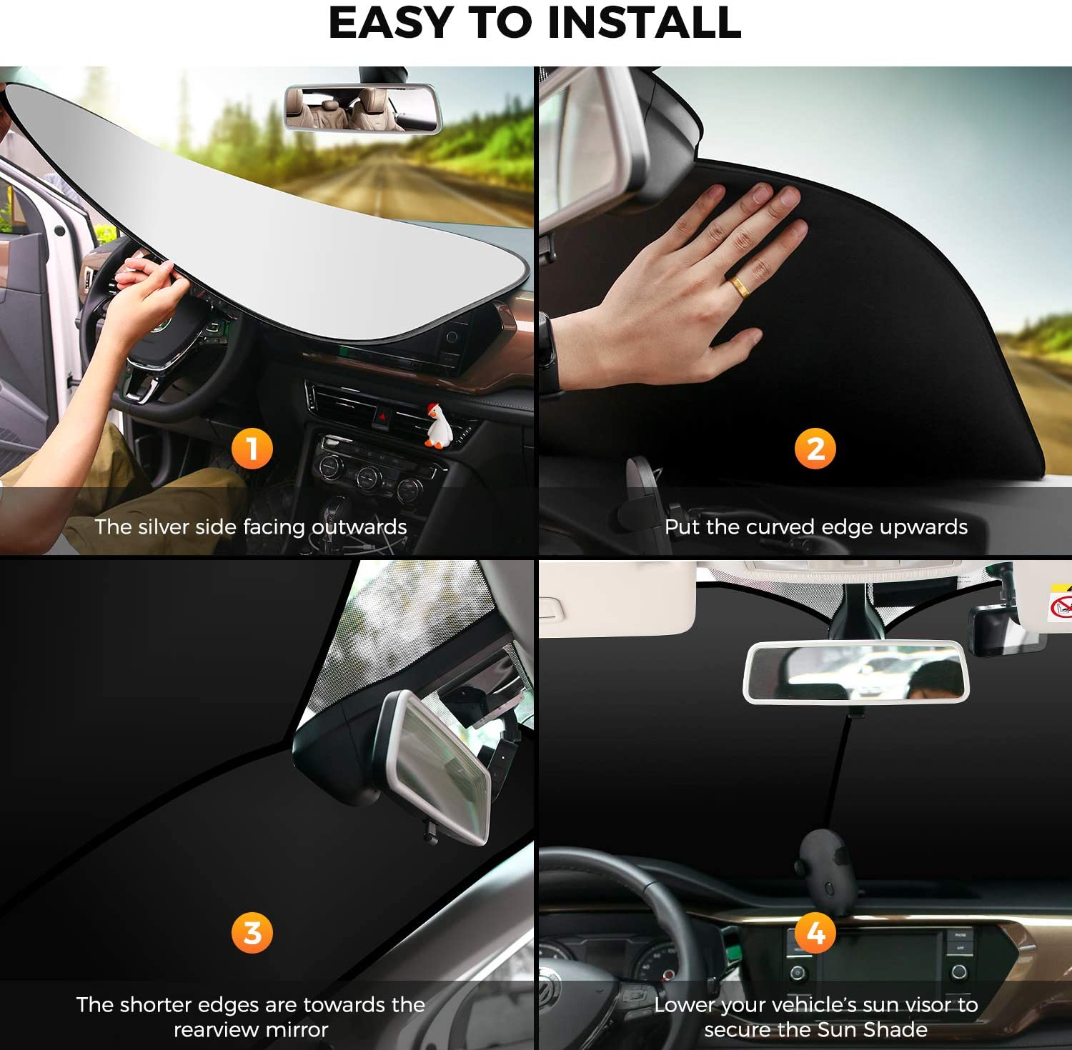AstroAI Car Windshield Sunshade Foldable 2-Pack photo 8
