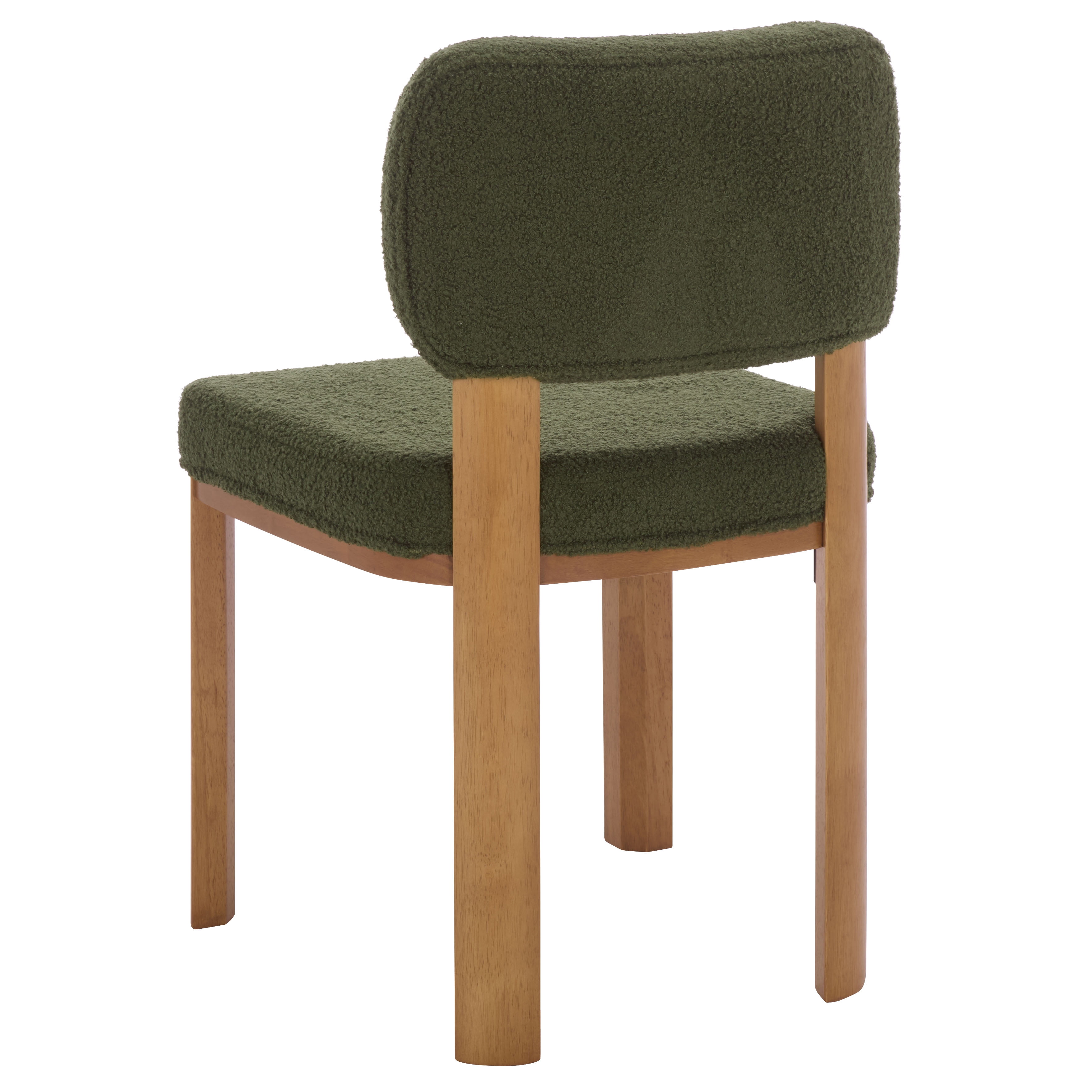 Safavieh Hyden Modern Wood and Fabric Dining Side Chairs, Dark Green / Light Walnut