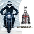 thumbnail image 5 of 1pc Retro Punk Style Guardian Bell Motorcycle Accessory - Angel Wing & Cross Lucky Bell for Riders, Metal Pendant Protector Charm, 5 of 6