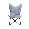 thumbnail image 2 of Carolina Monroe Butterfly Chair in Black Frame in Gray Hair on Hide, 2 of 8