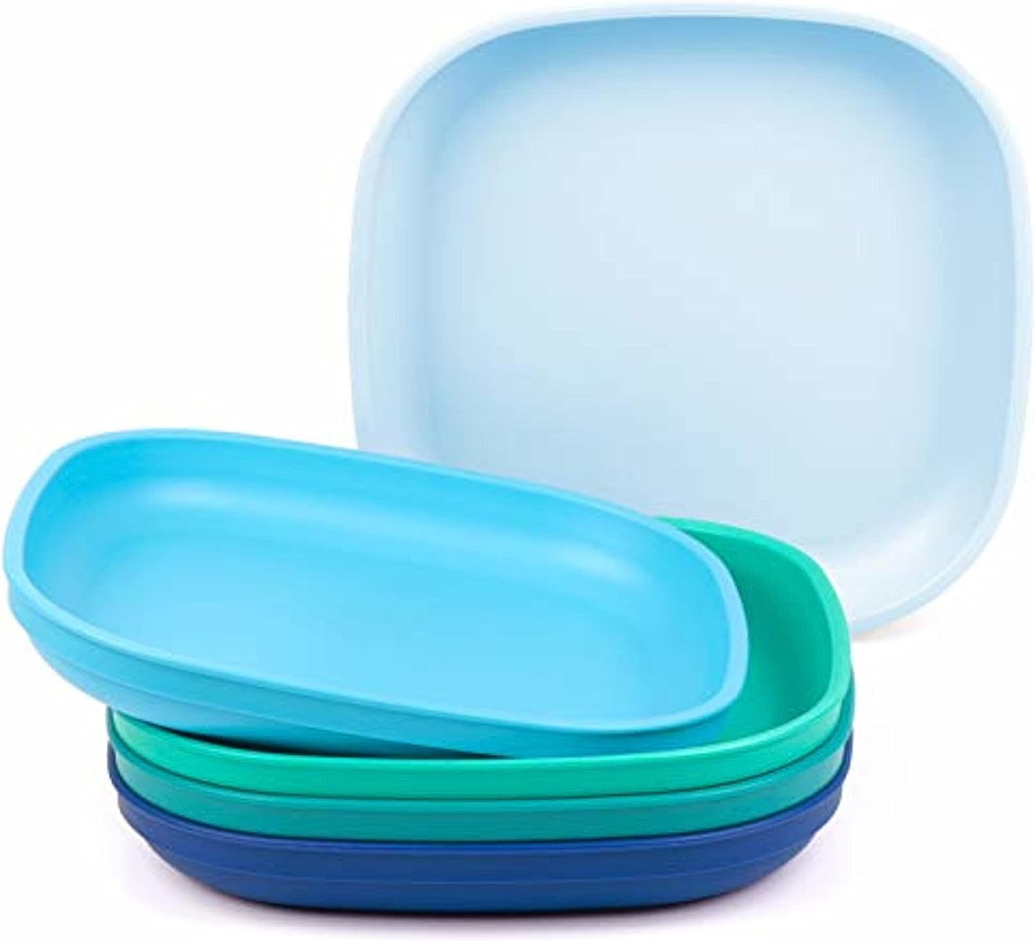 Set Of 5 9" Deep Walled Dinner Plates Made In From Recycled Plastic