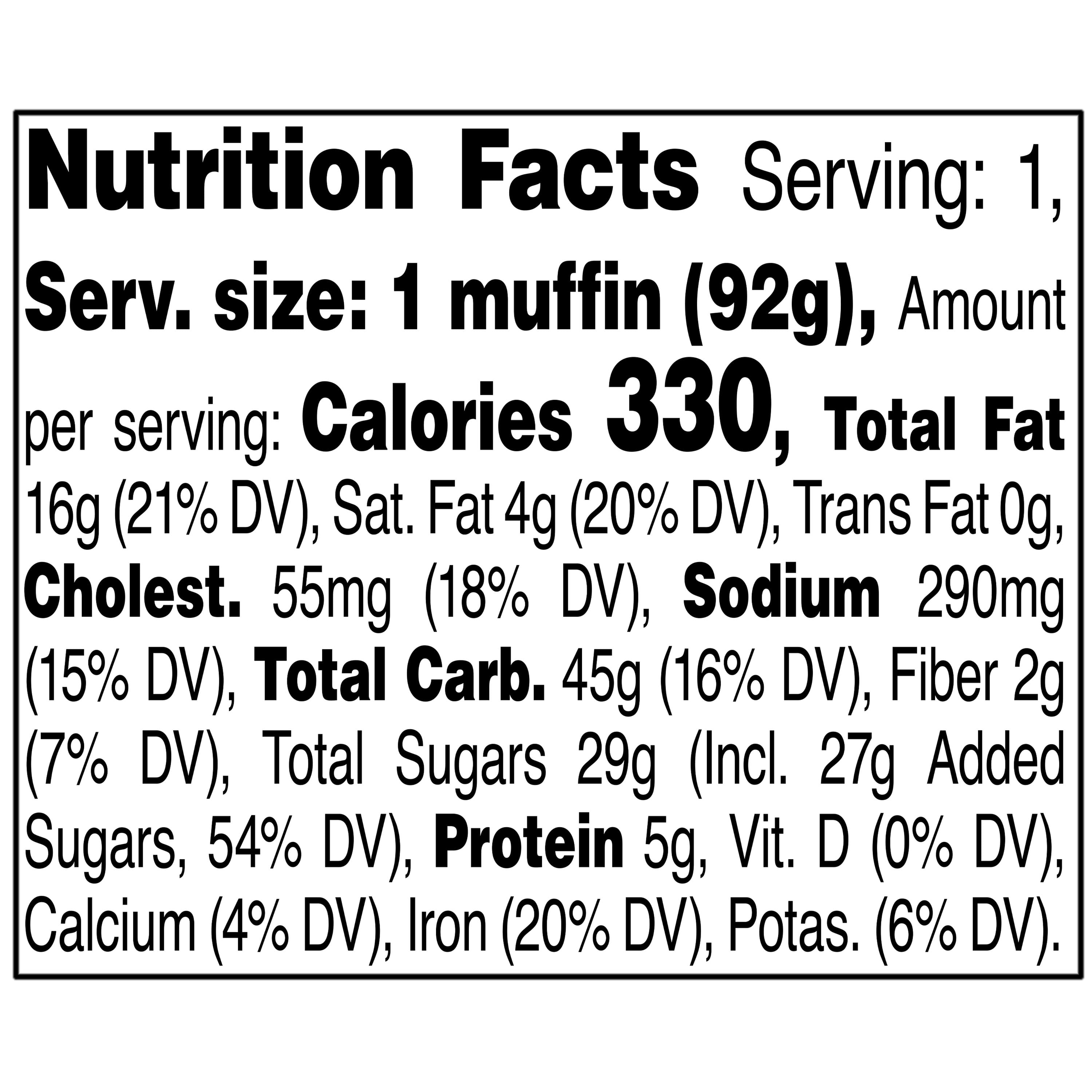 Marketside Triple Chocolate Baked Muffin, Individually Packaged, 3.25 oz, 1 Count