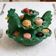 thumbnail image 5 of 7.9x7.5 Inch Easter Chicken Shaped Devil Egg Platter and Appetizer Tray, Reusable Green Plastic Egg Display Rack for Holiday Parties, Dining Table Centerpiece, and Easter Gift, 5 of 9
