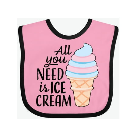 

Inktastic All You Need is Ice Cream with Ice Cream Cone Gift Baby Boy or Baby Girl Bib