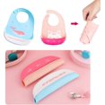 thumbnail image 2 of Babero de silicona BabySoft, juego de 2 baberos de silicona impermeables, fácil de limpiar, silicona ultrasuave, con bolsillo grande para recoger migas (2), 2 of 5