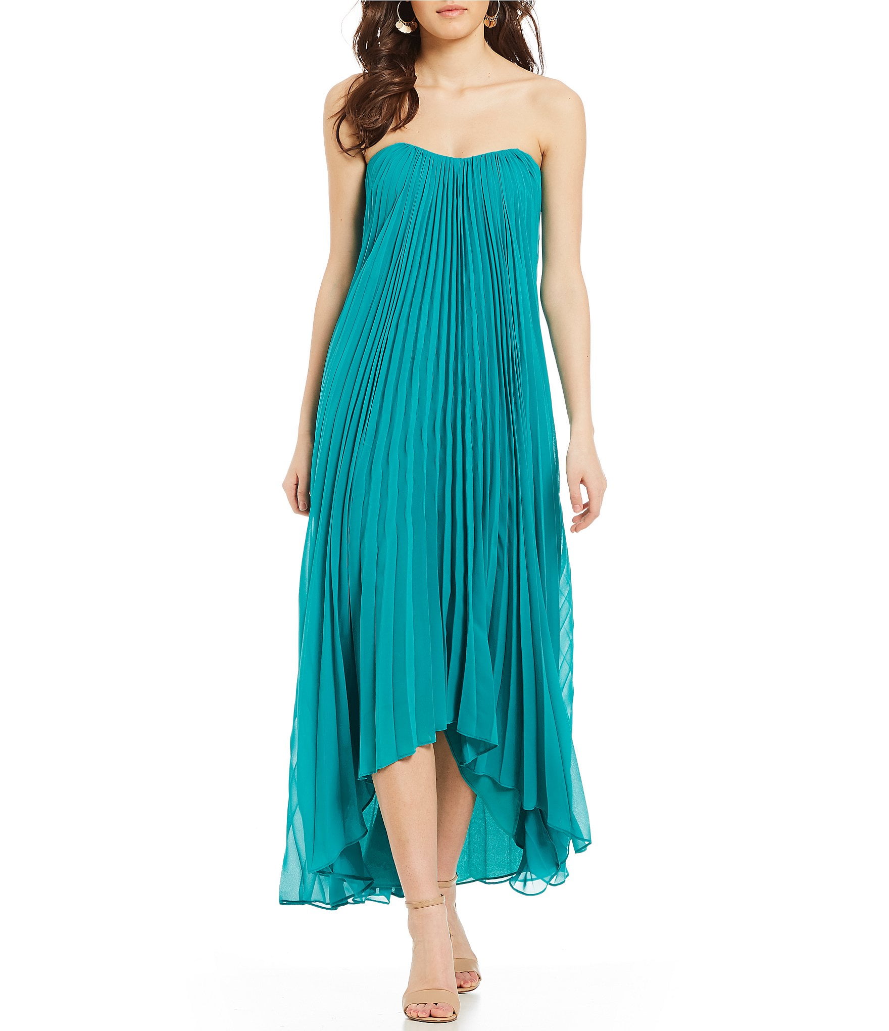 laundry by shelli segal foil pleated gown