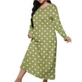 thumbnail image 2 of Fazvaoo Womens Nightgowns Long Sleeve Long Sleepwear Casual Nightdress(Green,Size S-5XL), 2 of 6