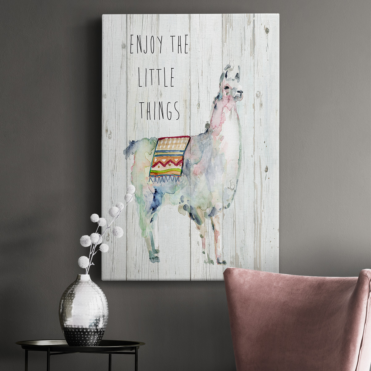 Llama Little Things Premium Gallery Wrapped Canvas - Ready to Hang