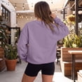 thumbnail image 4 of Lumtrix Womens Oversized Sweatshirt Casual Long Sleeve Crewneck Drop Shoulder Pullover Retro Work Holiday 2026 Fall Winter Tops Light Purple L, 4 of 6