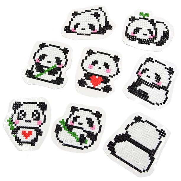Kits de pintura de diamante de taladro completo de pegatinas de diamante redondo para niños de Panda lindo DIY Tmvgtek Oficina Multiescena Multifunción