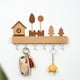 thumbnail image 2 of Llavero de madera para pared sin taladro | Ganchos para llaves con dibujos de animales para la entrada | Decoración de pared adhesiva para habitación infantil | Colores blanco y caqui, 2 of 7