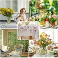 thumbnail image 3 of SASTYBALE Spring Summer Floral Tablecloth for Rectangle Tables, Spill Proof & Washable Floral Table Cloth Watercolor Wild Flowers, Table Cover for Outdoor Picnic, Dinner Decor (Rectangle, 60" x 84"), 3 of 6