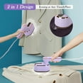 thumbnail image 4 of Portable Iron Steamer for Clothes, Compact Travel Size Mini Steamer,180° Foldable Small Iron, 970W Handheld Steamer Support Dry and Wet Ironing for Home Travel College (Purple), 4 of 8