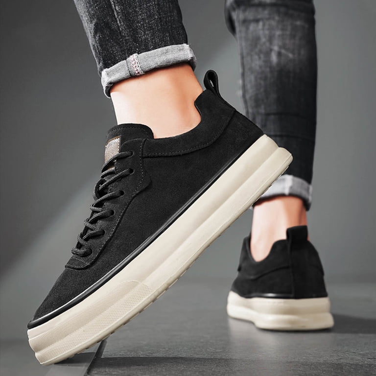 Platform Running Shoes foe Men Vintage Suede Flat Lace Up  display picture 1