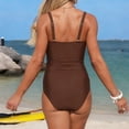 thumbnail image 4 of WAYUTE Womens One Piece Swimsuits Solid Color Athletic Rash Guard Monokini for Beach Pool Stylish Tummy Control Swimwear, 4 of 5