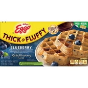 Eggo Thick and Fluffy Blueberry Waffles, Belgian Style, 11.6 oz, 6 Count (Frozen)