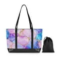 thumbnail image 7 of FORMRS Canvas Laptop Tote Bag for Women with 15.6" Computer Compartments Shoulder Handbag, Pastel Pink Marble Pattern, 7 of 7