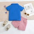 thumbnail image 6 of Toddler Baby Boy 4th of July Outfit American Flag Button Down Polo Shirt with Shorts 2 Piece Set Independence Day Clothes, 6 of 9
