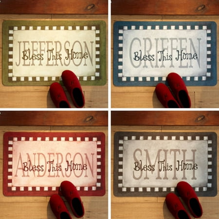 Personalized Bless This Home Doormat 17 x 27, Available in 5 (Best Red For Front Door)